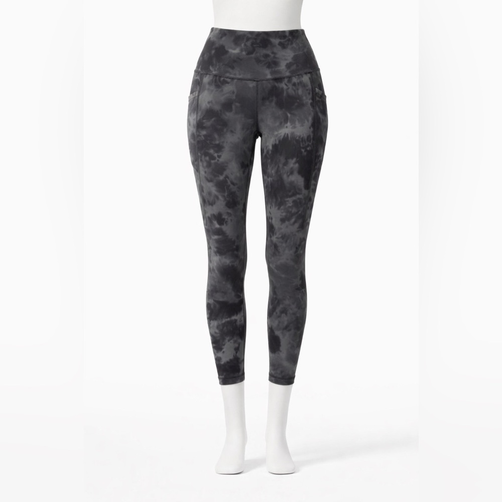 Lululemon Align 25” Leggings Size 8 Diamond Dye Graphite Grey Pockets Yoga